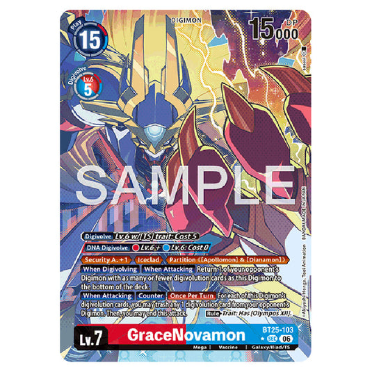 GraceNovamon BT25-103a card from the Digimon set BT-25: Dual Revolution