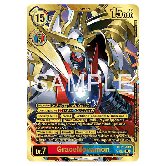 GraceNovamon BT25-103b card from the Digimon set BT-25: Dual Revolution