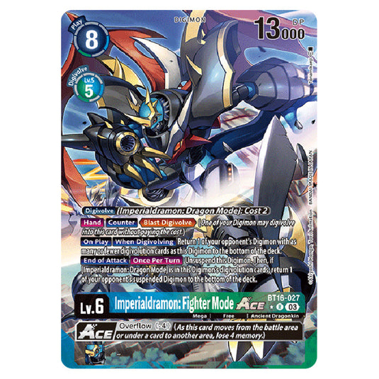 Digimon Card Game - BT16 Beginning Observer - Imperialdramon: Fighter Mode ACE - (Alternative Art) - BT16-027a