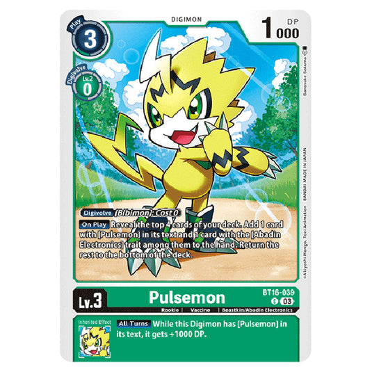 Digimon Card Game - BT16 Beginning Observer - Pulsemon - (Common) - BT16-039