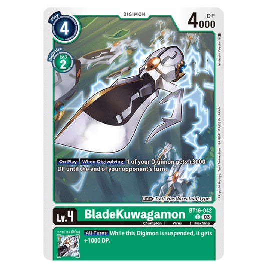 Digimon Card Game - BT16 Beginning Observer - BladeKuwagamon - (Common) - BT16-042