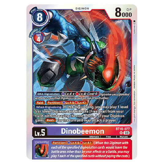 Digimon Card Game - BT16 Beginning Observer - Dinobeemon - (Super Rare) - BT16-077