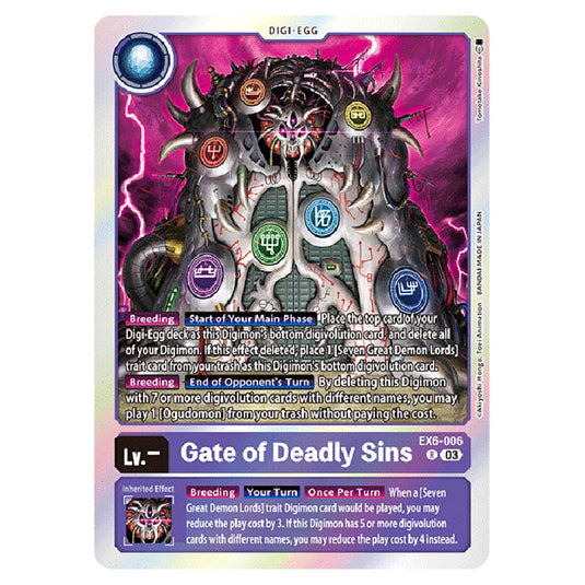 Gate of Deadly Sins EX6-006 card from the Digimon set EX-06: Theme Booster Infernal Ascension