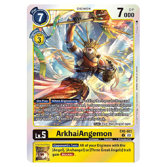 ArkhaiAngemon EX6-021 card from the Digimon set EX-06: Theme Booster Infernal Ascension