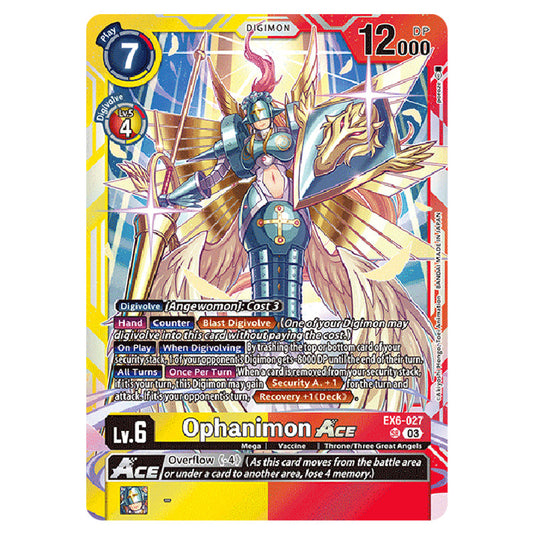 Ophanimon Ace EX6-027 card from the Digimon set EX-06: Theme Booster Infernal Ascension