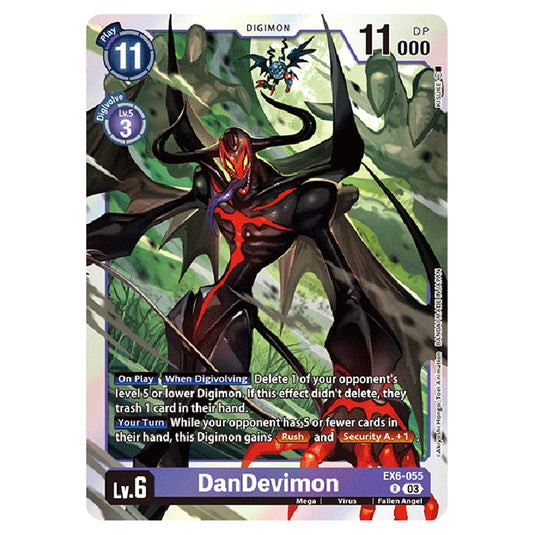 DanDevimon EX6-055 card from the Digimon set EX-06: Theme Booster Infernal Ascension
