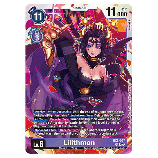 Lilithmon EX6-057 card from the Digimon set EX-06: Theme Booster Infernal Ascension