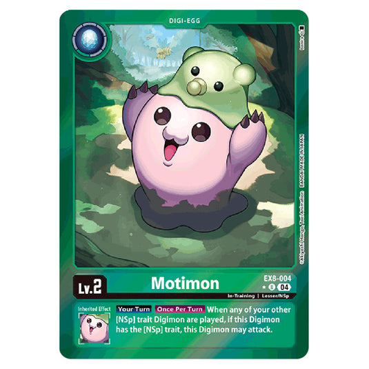 Motimon EX8-004a card from the Digimon set EX08 - Chain of Liberation