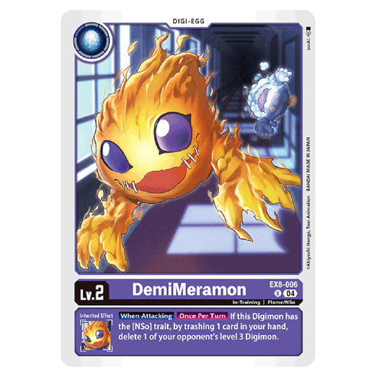 DemiMeramon EX8-006 card from the Digimon set EX08 - Chain of Liberation