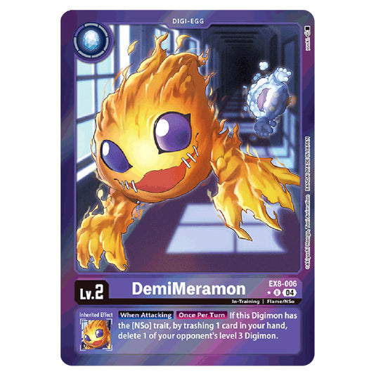 DemiMeramon EX8-006a card from the Digimon set EX08 - Chain of Liberation