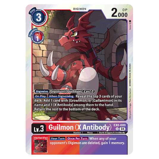 Guilmon (X Antibody) EX8-009 card from the Digimon set EX08 - Chain of Liberation