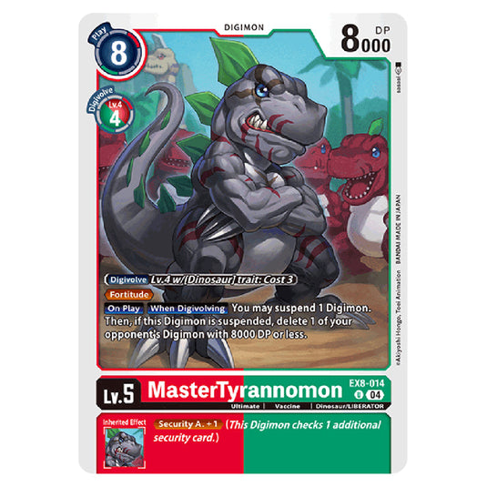 MasterTyrannomon EX8-014 card from the Digimon set EX08 - Chain of Liberation