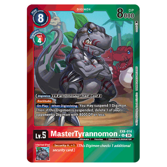 MasterTyrannomon EX8-014a card from the Digimon set EX08 - Chain of Liberation