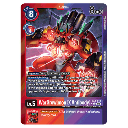 WarGrowlmon (X Antibody) EX8-015a card from the Digimon set EX08 - Chain of Liberation