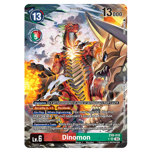 Dinomon EX8-016a card from the Digimon set EX08 - Chain of Liberation