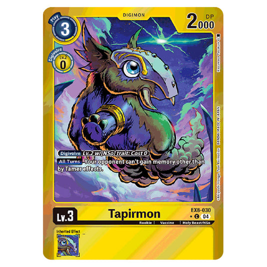 Tapirmon EX8-030a card from the Digimon set EX08 - Chain of Liberation