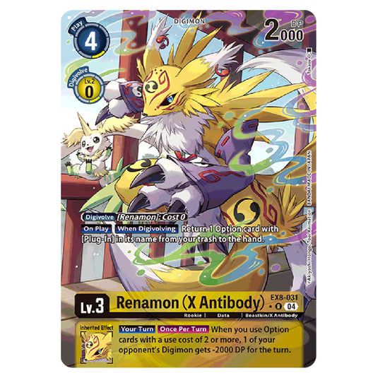 Renamon (X Antibody) EX8-031a card from the Digimon set EX08 - Chain of Liberation
