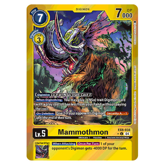 Mammothmon EX8-034a card from the Digimon set EX08 - Chain of Liberation