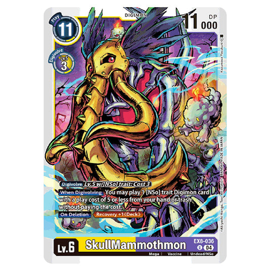SkullMammothmon EX8-036 card from the Digimon set EX08 - Chain of Liberation