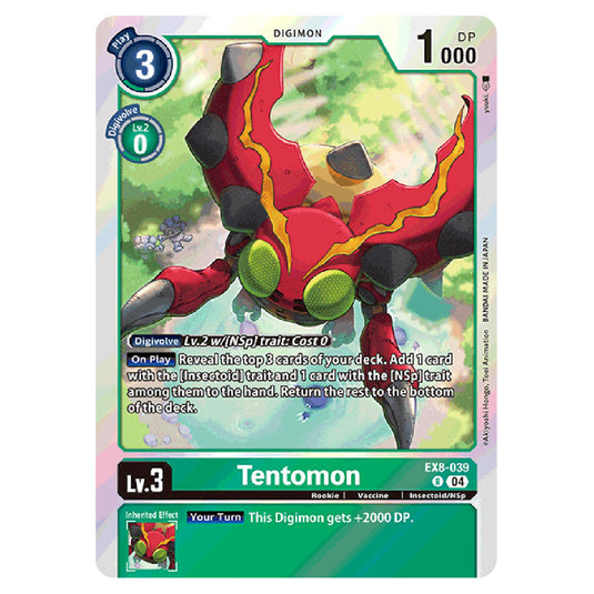 Tentomon EX8-039 card from the Digimon set EX08 - Chain of Liberation