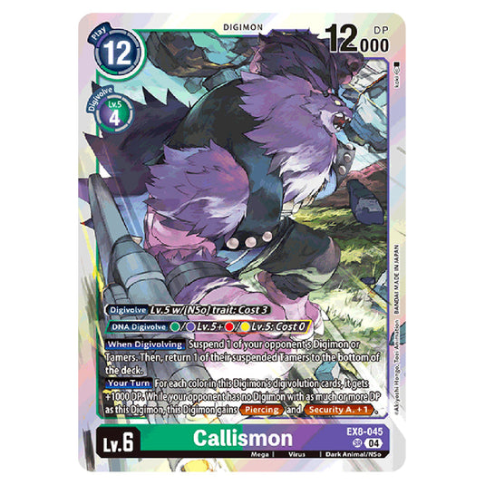 Callismon EX8-045 card from the Digimon set EX08 - Chain of Liberation