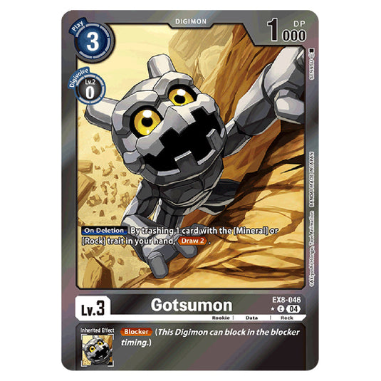 Gotsumon EX8-046a card from the Digimon set EX08 - Chain of Liberation