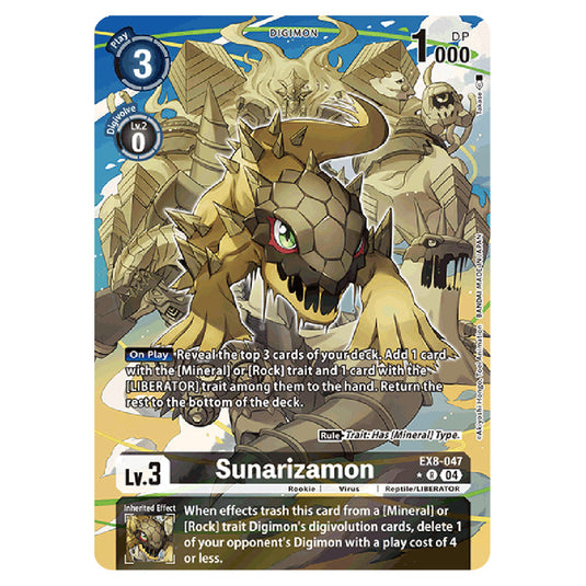Sunarizamon EX8-047a card from the Digimon set EX08 - Chain of Liberation