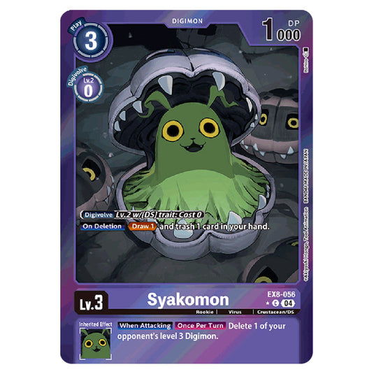 Syakomon EX8-056a card from the Digimon set EX08 - Chain of Liberation
