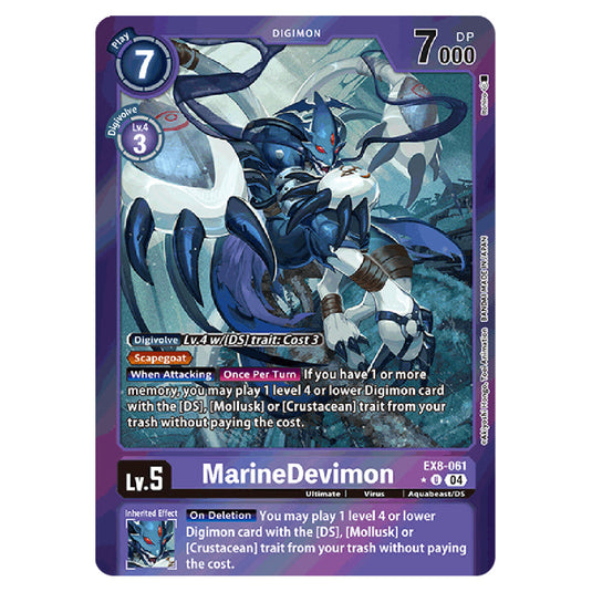 MarineDevimon EX8-061a card from the Digimon set EX08 - Chain of Liberation