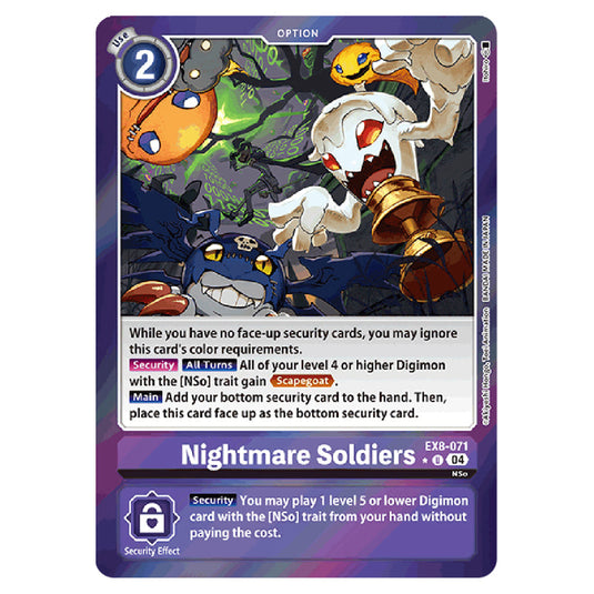 Nightmare Soldiers EX8-071a card from the Digimon set EX08 - Chain of Liberation
