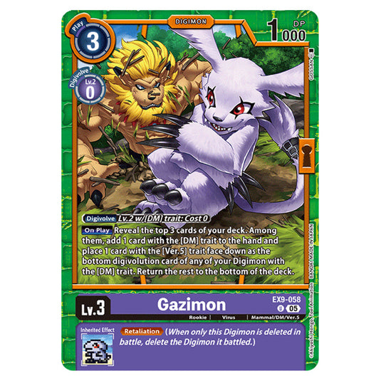 Digimon Card Game - EX-09: Extra Booster Versus Monsters - Gazimon - (U) - EX9-058