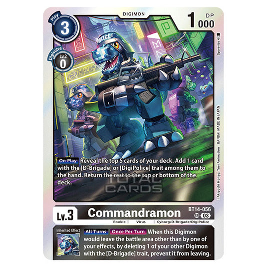 Digimon Card Game - BT14 - Blast Ace - Commandramon - (Super Rare) - BT14-056a