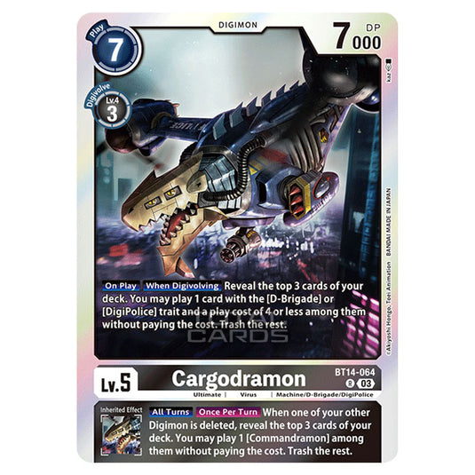 Digimon Card Game - BT14 - Blast Ace - Cargodramon - (Rare) - BT14-064