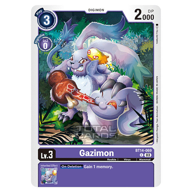 Digimon Card Game - BT14 - Blast Ace - Gazimon - (Common)