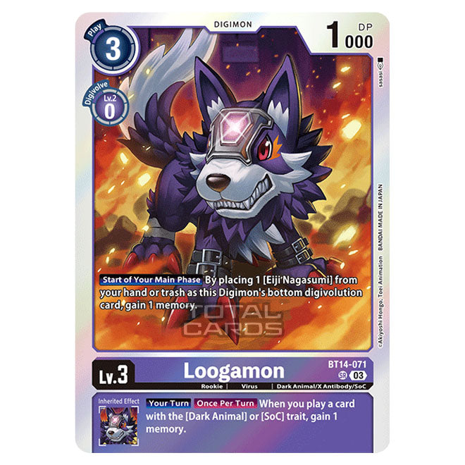 Digimon Card Game - BT14 - Blast Ace - Loogamon - (Super Rare) - BT14- Digimon Card Game - BT14 - Blast Ace - Loogamon - (Super Rare) - BT14-