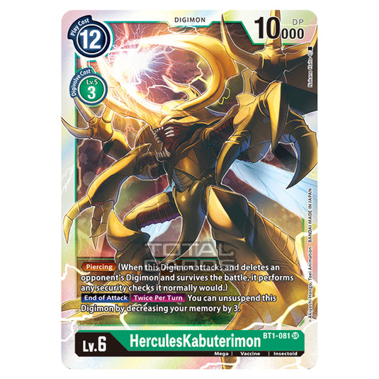 Digimon Card Game - Release Special Booster Ver.1.0 (BT01-03) - HerculesKabuterimon (Super Rare) - BT1-081