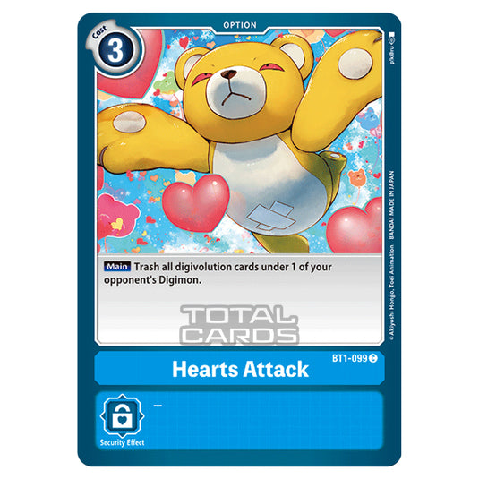 Digimon Card Game - Release Special Booster Ver.1.0 (BT01-03) - Hearts Attack (Common) - BT1-099