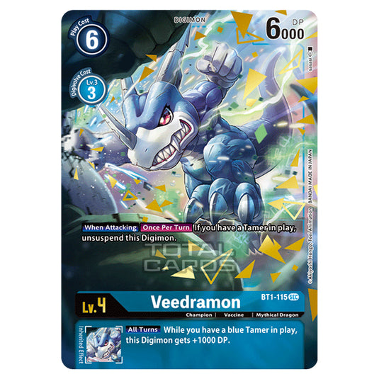 Digimon Card Game - Release Special Booster Ver.1.0 (BT01-03) - Veedramon (Alternate Art) (Secret Rare) - BT1-115A