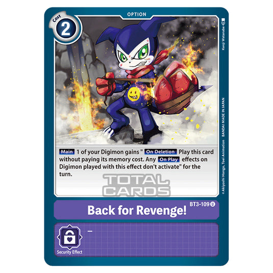 Digimon Card Game - Release Special Booster Ver.1.0 (BT01-03) - Back for Revenge! (Uncommon) - BT3-109