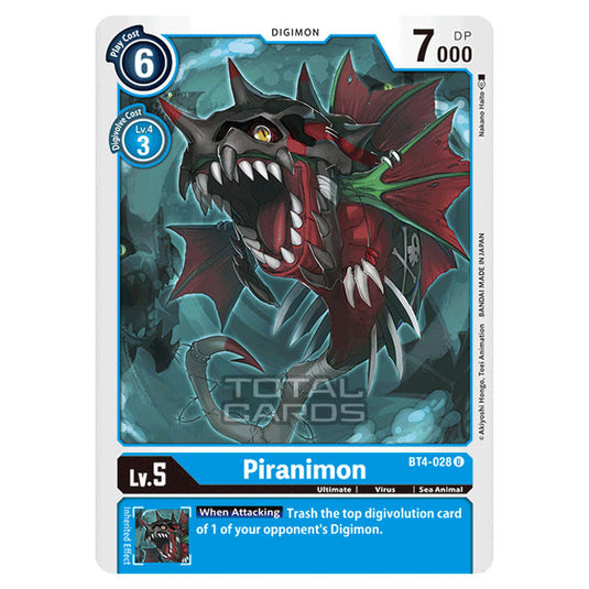 Digimon Card Game - Great Legend (BT04) - Piranimon (Uncommon) - BT4-028