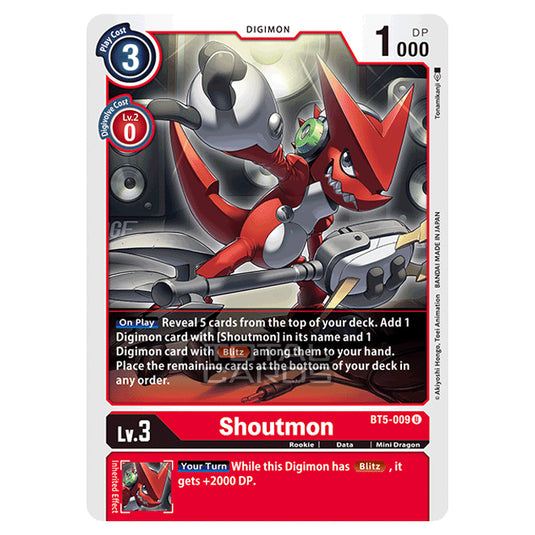 Digimon Card Game - BT05 - Battle of Omni - Shoutmon (Uncommon) - BT5-009