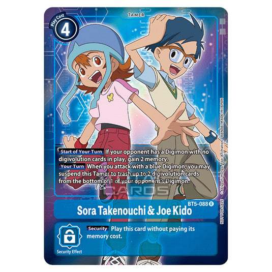 Digimon Card Game - BT05 - Battle of Omni - Sora Takenouchi & Joe Kido (Rare) - BT5-088A