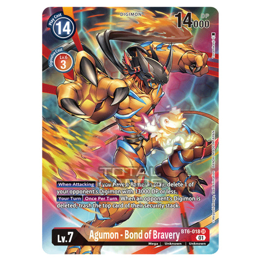 Digimon Card Game - Double Diamond (BT06) - Agumon - Bond of Bravery (Super Rare) - BT06-018A