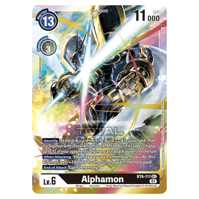 Digimon Card Game - Double Diamond (BT06) - Alphamon (Secret Rare) - B Digimon Card Game - Double Diamond (BT06) - Alphamon (Secret Rare) - B