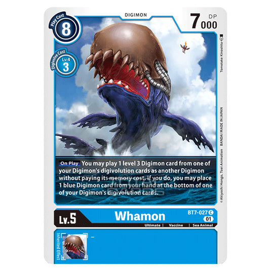 Digimon Card Game - NEXT ADVENTURE (BT07) - Whamon (Common) - BT7-027