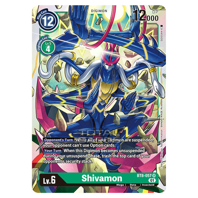 Digimon Card Game - New Awakening (BT08) - Shivamon (Super Rare) - BT8 Digimon Card Game - New Awakening (BT08) - Shivamon (Super Rare) - BT8