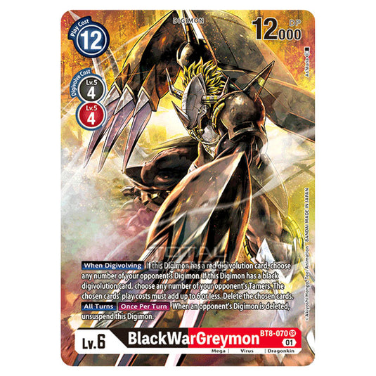 Digimon Card Game - New Awakening (BT08) - BlackWarGreymon (Super Rare) - BT8-070A
