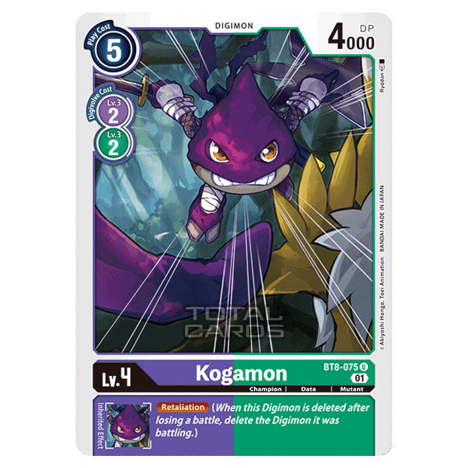 digimon new awakening card list price Digimon Card Game - New Awakening (BT08) - Kogamon (Uncommon)