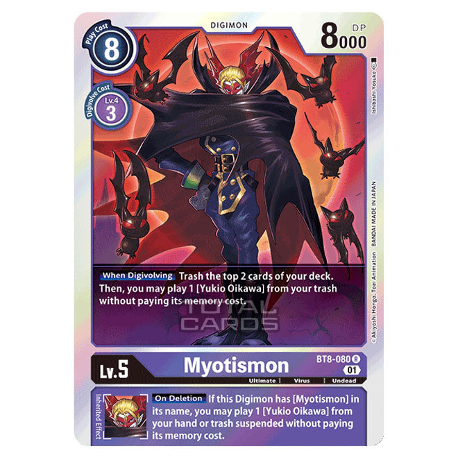 myotismon digimon card Digimon Card Game - New Awakening (BT08) - Myotismon (Rare)