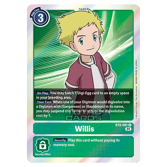 Digimon Card Game - New Awakening (BT08) - Willis (Rare) - BT8-091
